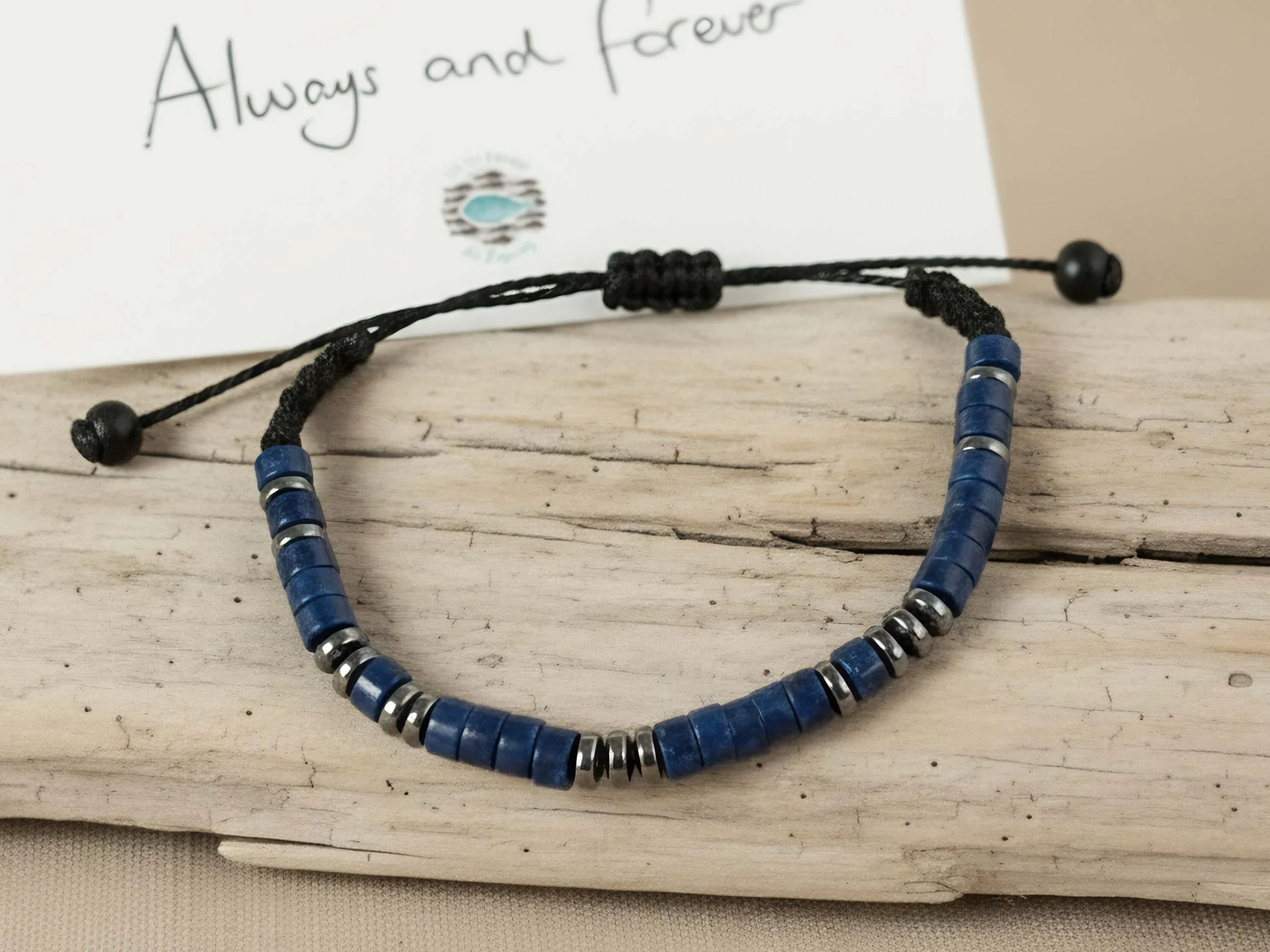 Lapis Lazuli Morse Code Bracelet