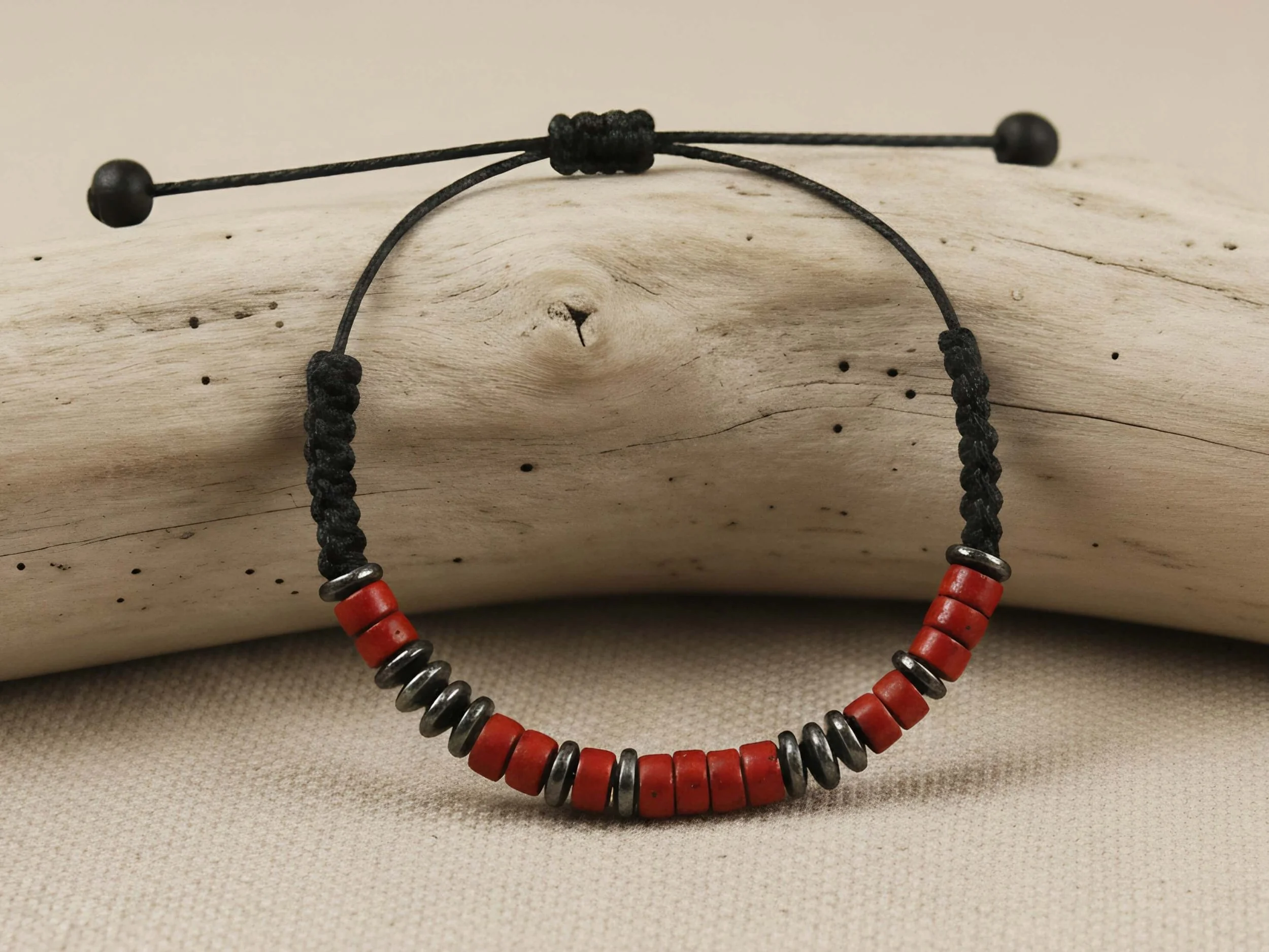Red Jasper Morse Code Bracelet