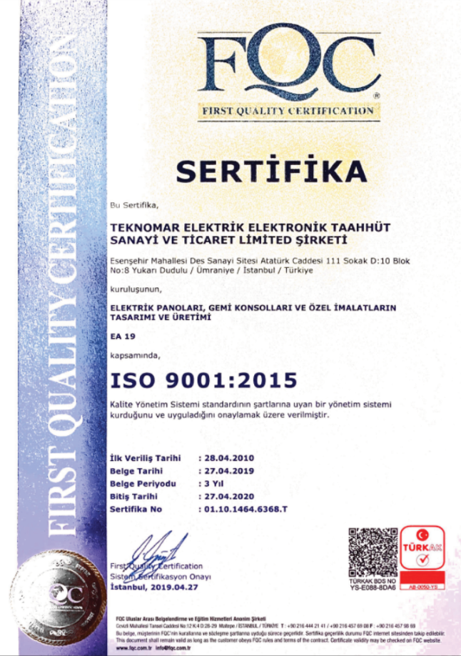 ISO 9001-2015 Turkak