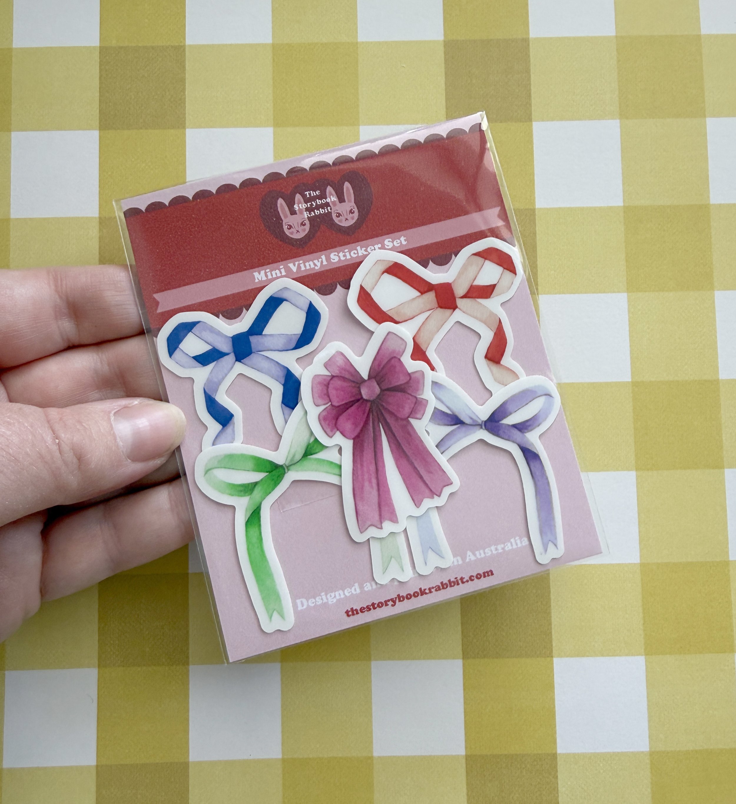Mini Packs of 5 Vinyl Stickers- Bright Bows