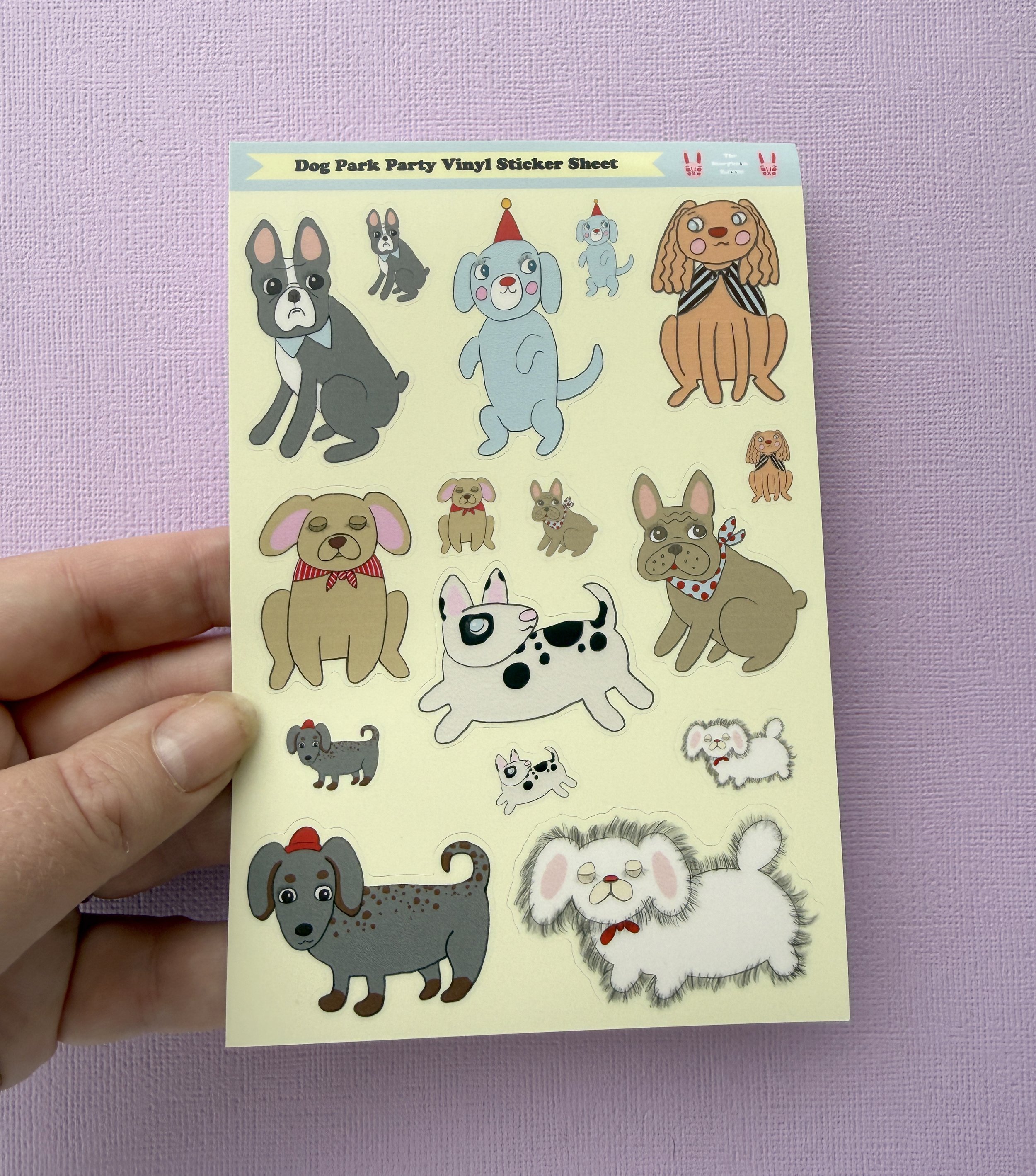 Dog Park  Illustrated Mini Vinyl Sticker Sheet
