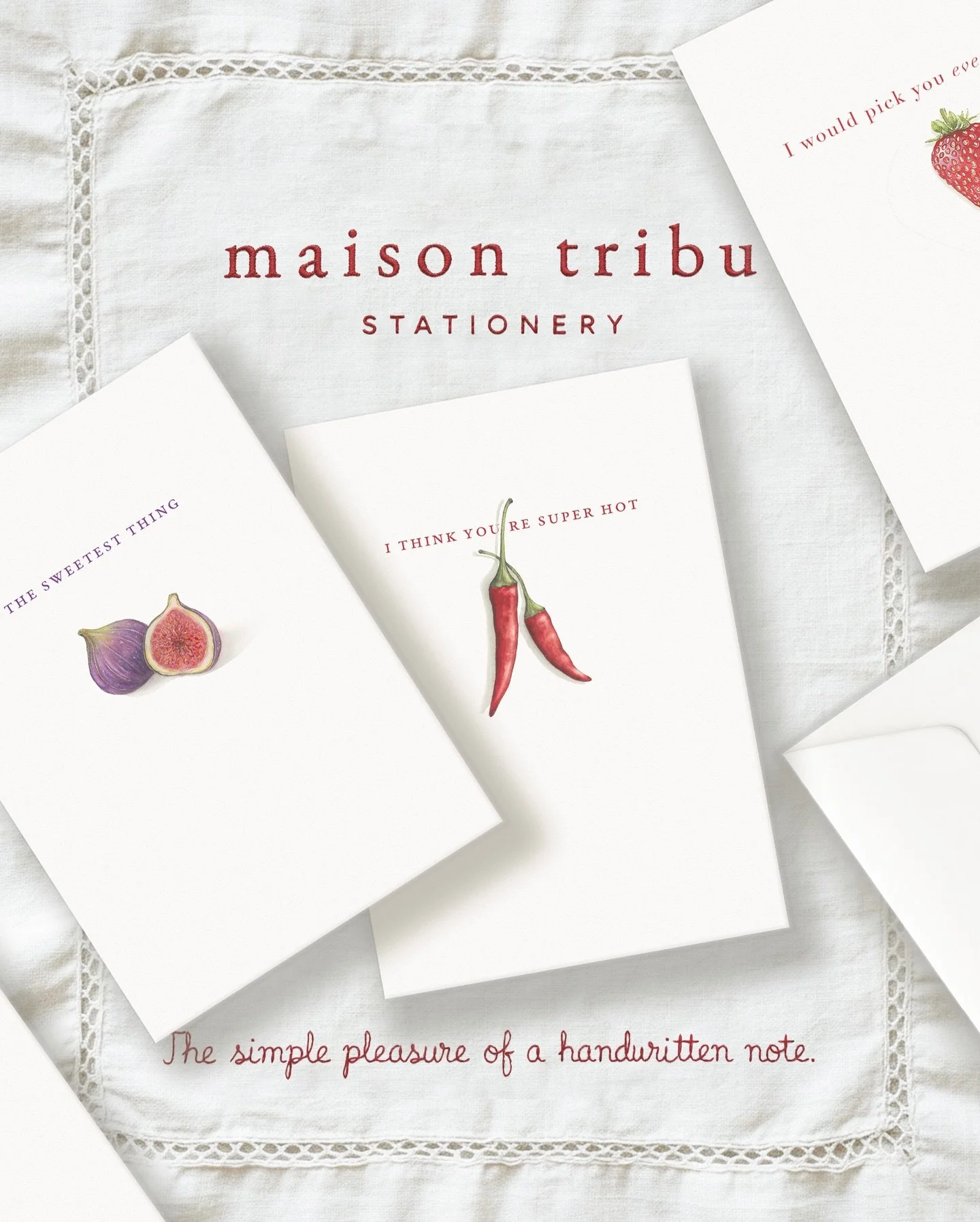 &bull; The simple pleasure of a handwritten note ~ Maison Tribu stationery &bull; #maisontribu #maisontribustationery #greetingcards