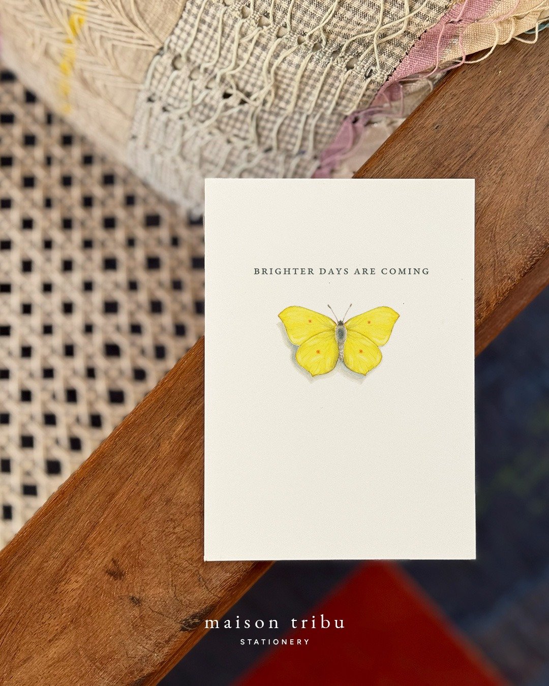 This Brimstone butterfly, symbolic of hope and the return of light, is our latest addition to the collection - just in time for spring. A card that quietly carries the promise that brighter days are coming, perfect for someone who needs support durin