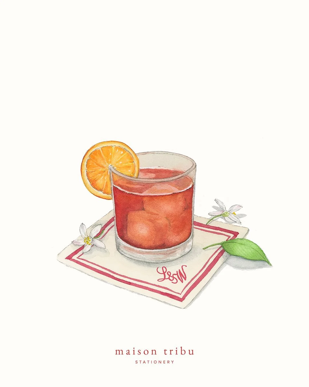 &bull; Aperitivo summer vibes for part of Leen &amp; Wouter&rsquo;s wedding stationery ~ who doesn&rsquo;t love a zesty negroni, especially when served in Italy @leendriesen @wouterschroven 🧡❤️ &bull; #maisontribu #weddingstationary #negroni