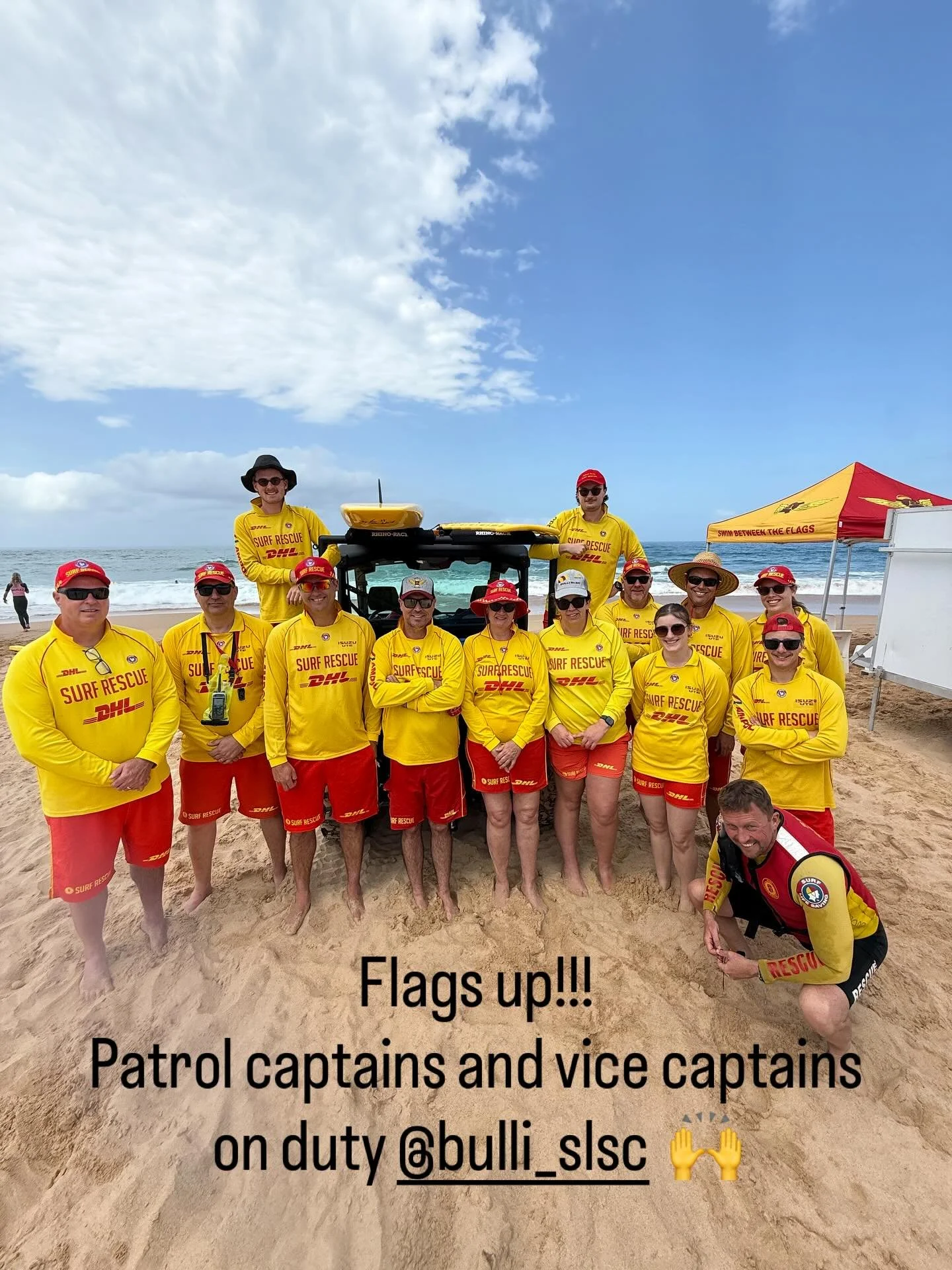 First weekend of the season with the flags up at @bulli_slsc Thanks to our patrol captains and vice captains for taking the first shift today. Want to be part of this season? Come down and get involved or enquire via the link in our bio. 

@vivalabic