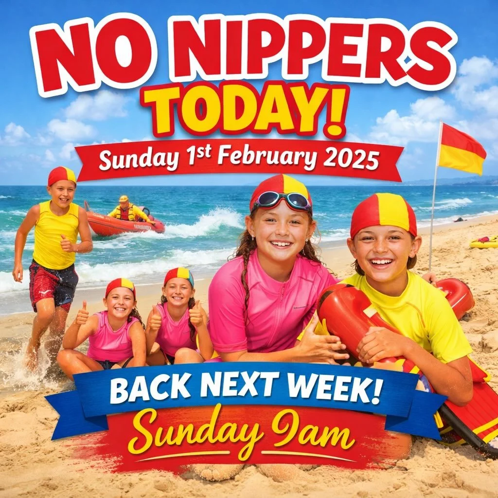 No Nippers today, Sunday 1st February! Due to senior branch championships with a number of key people away!

We will be back next week on Sunday at 9am - see you all then!

#bullislsc #maroonandgoldcap #nippers