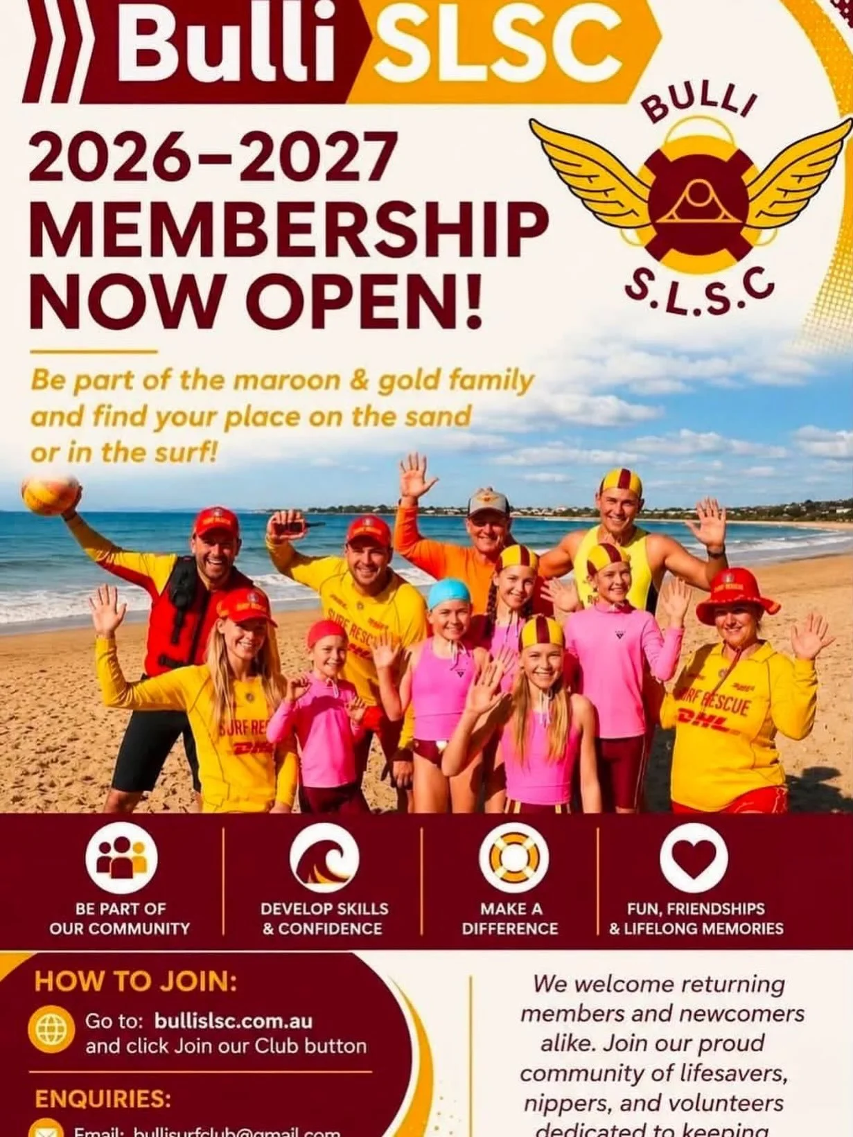 Season 2026-27 has started! The red and yellow flags are up today!  Nippers are getting prepared with preliminary evaluations, surf sports training is on each week, Bronze Medallion course starts next week!  Now is the time to join or renew your memb