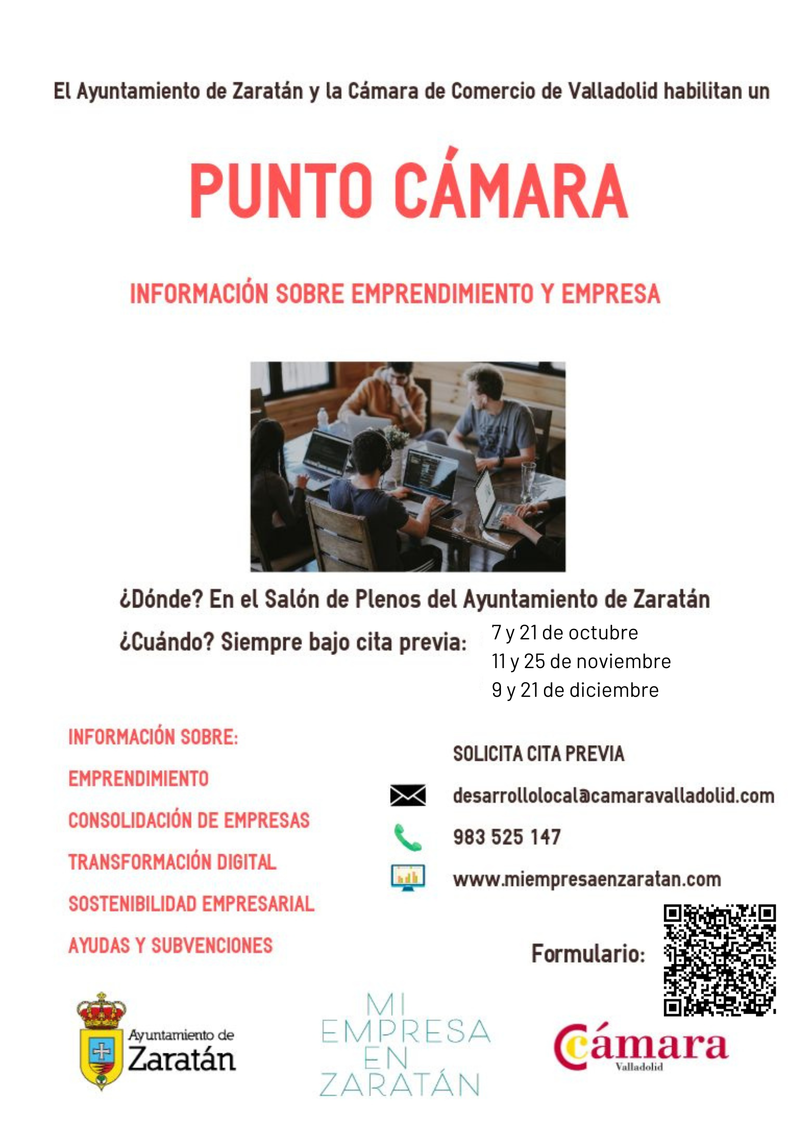 PUNTO CÁMARA OCTUBRE, NOVIEMBRE Y DICIEMBRE: LA CÁMARA EN ZARATÁN PARA RESOLVER CONSULTAS EN MATERIA DE EMPRESA Y EMPRENDIMIENTO