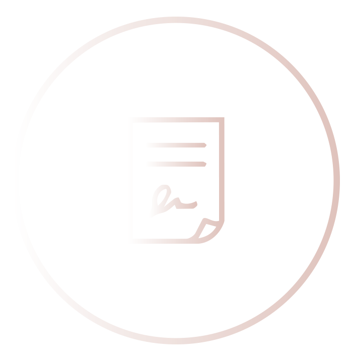 A blurry, pixelated logo with a circular shape and a stylized design in the center, primarily in shades of white and light pink.