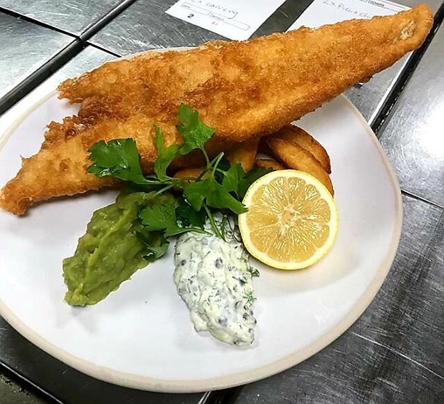 MBB Fish n Chips available to order and take away today 12-4pm.  Freshly battered Hake, triple cooked chips and traditional mushy peas... for just &pound;7.00! Call 01285641818 to order.
.
.
.
#fishnchips #freshfish #takeaway #hake #triplecookedchips