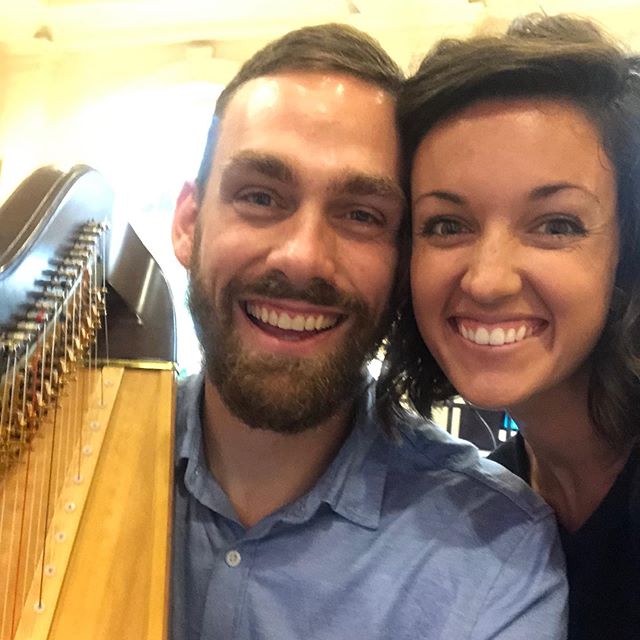 Things are always better when I&rsquo;ve got my manager, best friend, and teammate with me. We rocked the Naples Bridal Expo today and met a lot of great people!#thecoastalharpist