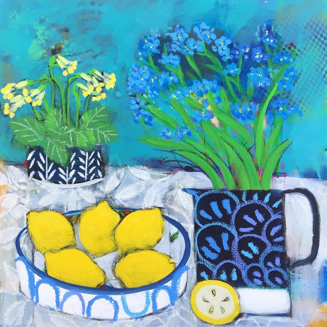 Primula and Forget Me Nots - Sold