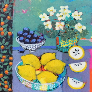 Primulas and Lemons - Sold