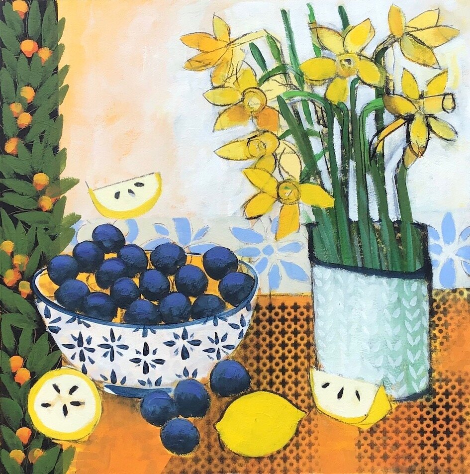 Narcissus and Grapes - Sold