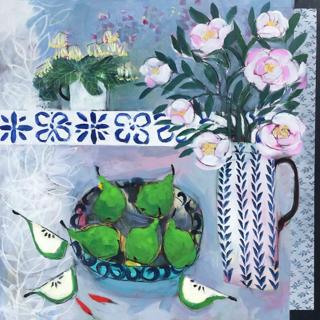 Peonies and Pears - Sold