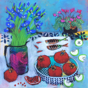 Iris and Pomegranates - Sold