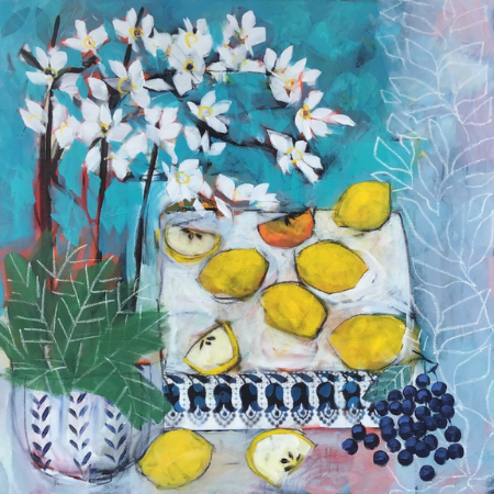 Orchid and Lemons - Sold