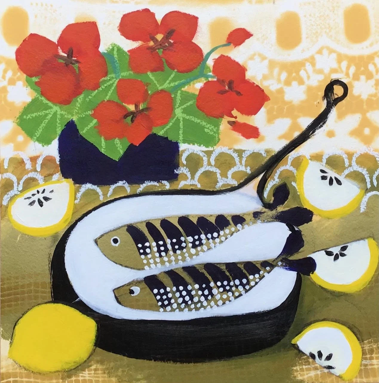 two little fish and nasturtiums.jpg