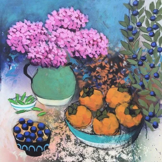 Pink hydrangea and persimmons.jpg