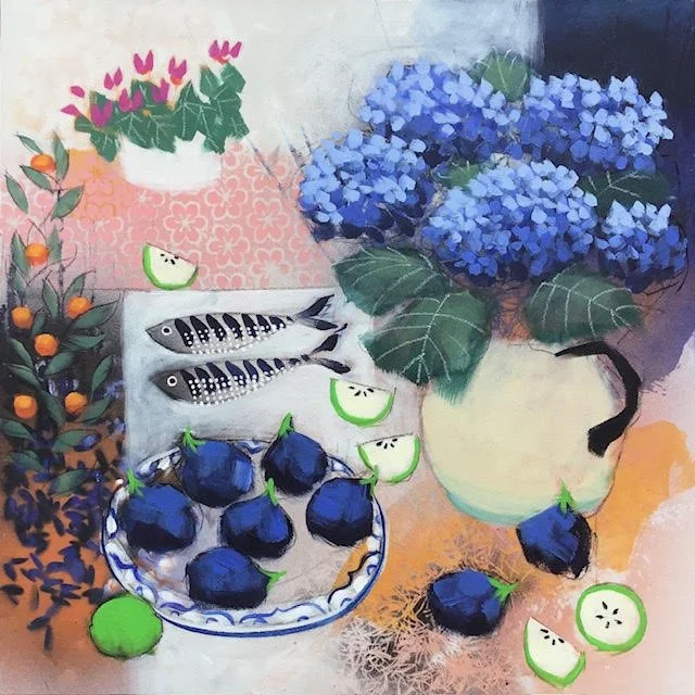 Blue hydrangea and figs.jpg