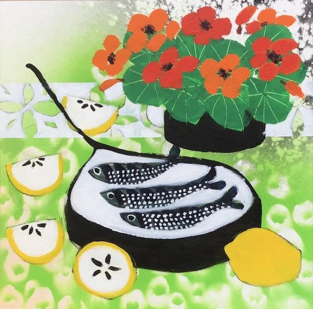 three little fish and nasturtiums.jpg