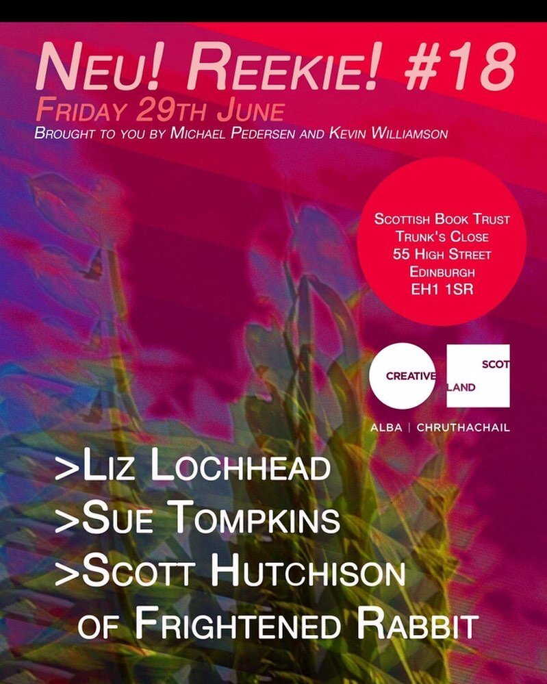 On this day, way back when, we were a mere 18 shows in and what a peachy line up to celebrate. First timers, each and every one, but soon to become regulars and intrinsic threads of the fabric of what Neu! Reekie! grew to be. Happy reminders of happy