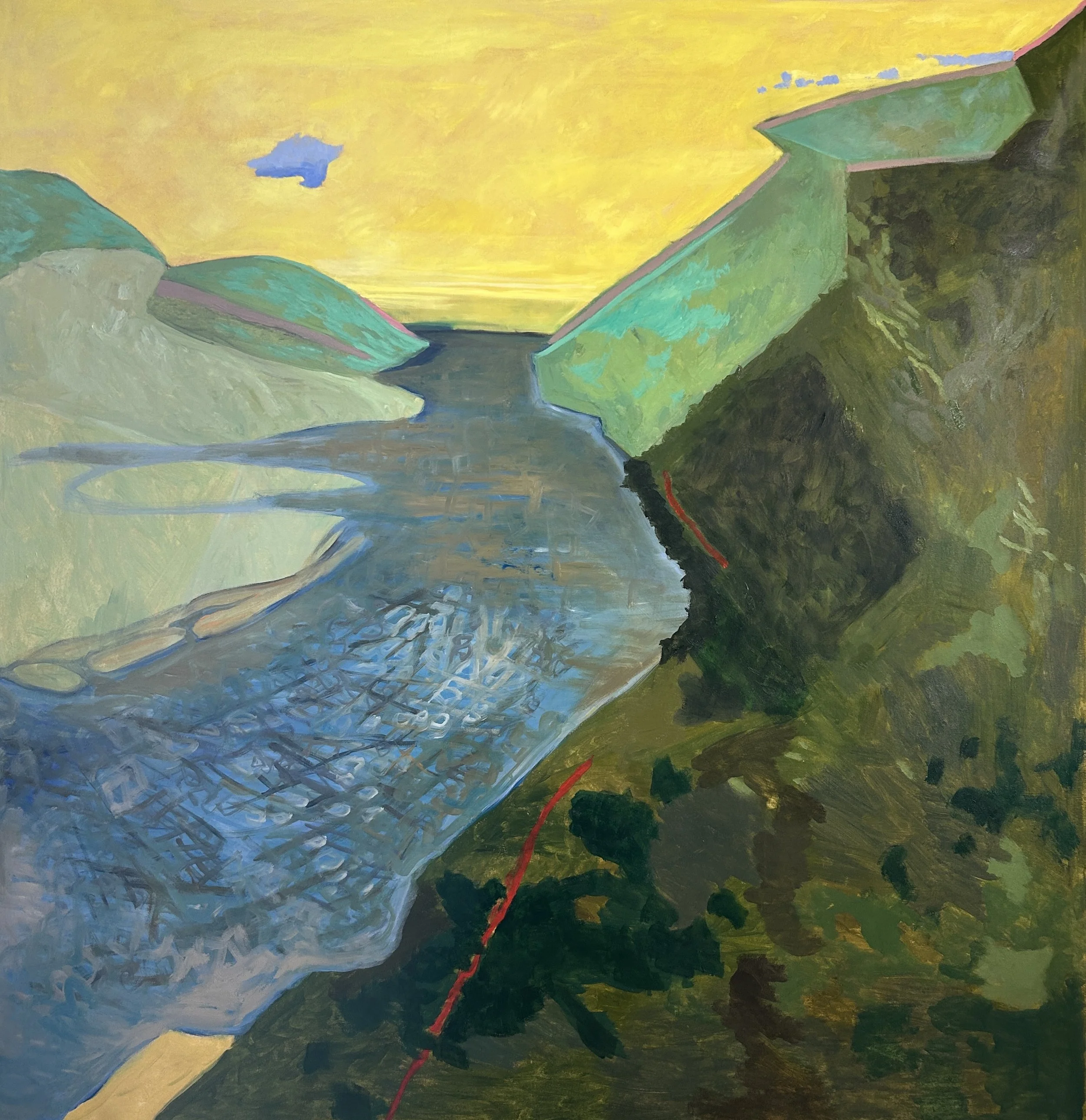 "American Arbor River I"  60" x 60" 2025
$5,600 through the artist  Oil on canvas