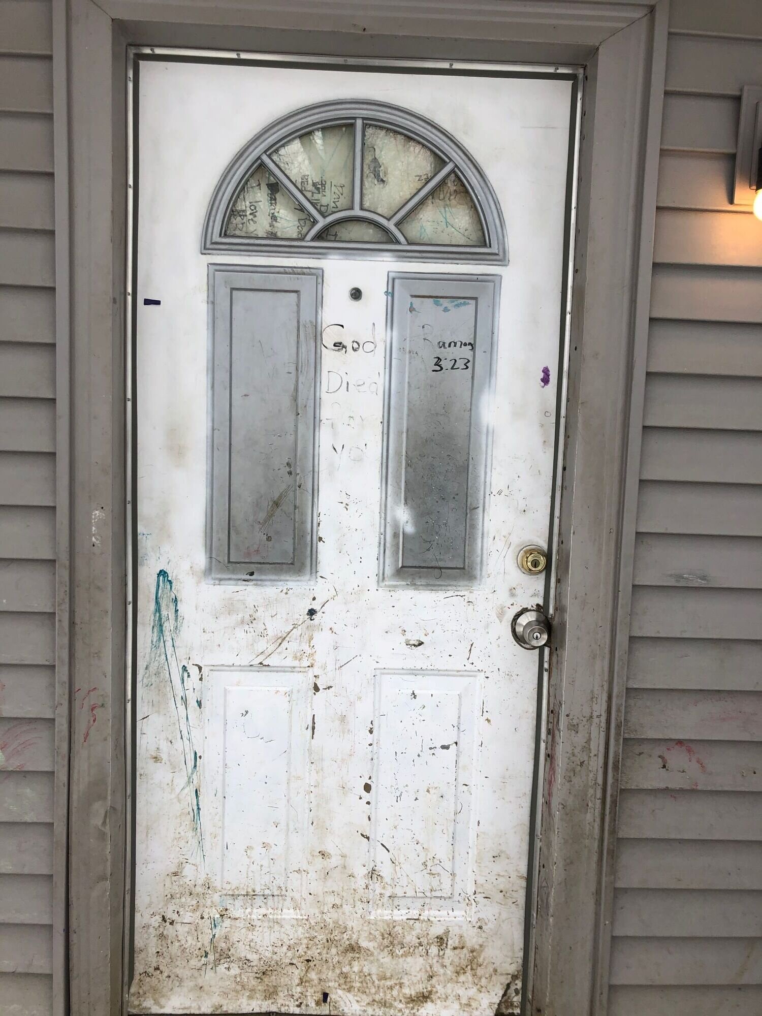 The exterior door before