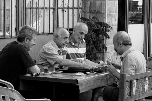  Friendly--but very competitive--games of backgammon fill the streets of Istanbul. It was intriguing to see how fast the laughing and joking got very quiet and serious. And then of course, right back to roaring laughter. 