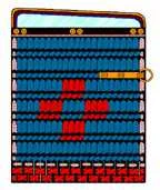 Hanada aka shikime (pale blue with red sections)