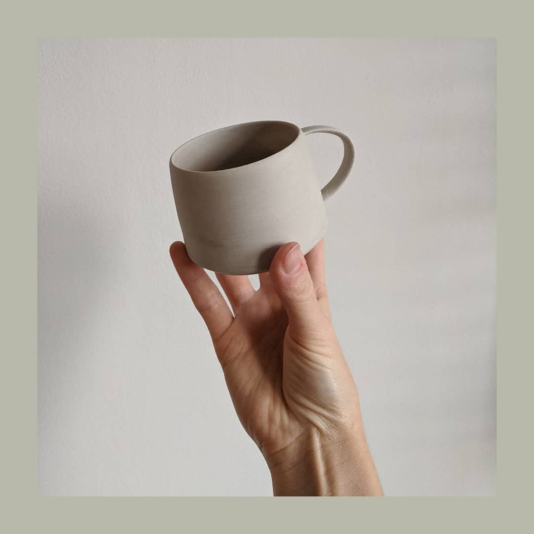 ☕ 
.
.
.
#ceramicmug #handthrownpottery #prebisque  #mug