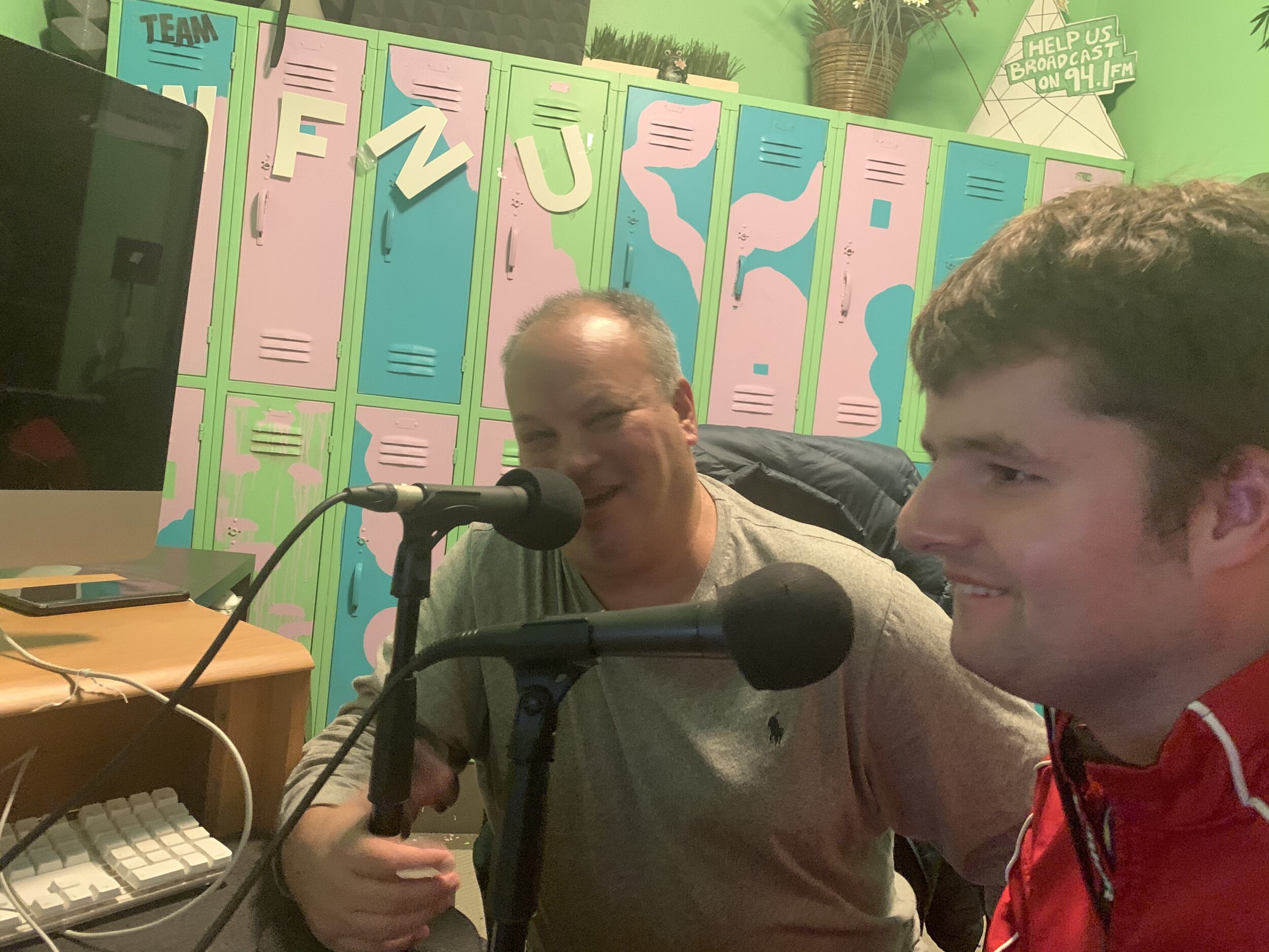  Conor’s first time being in studio, recording his very first radio show! 