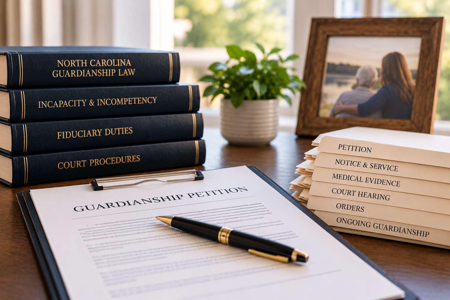 North Carolina guardianship and incompetency consulting services for families, petitioners, and guardians seeking limited-scope legal guidance and hearing preparation.