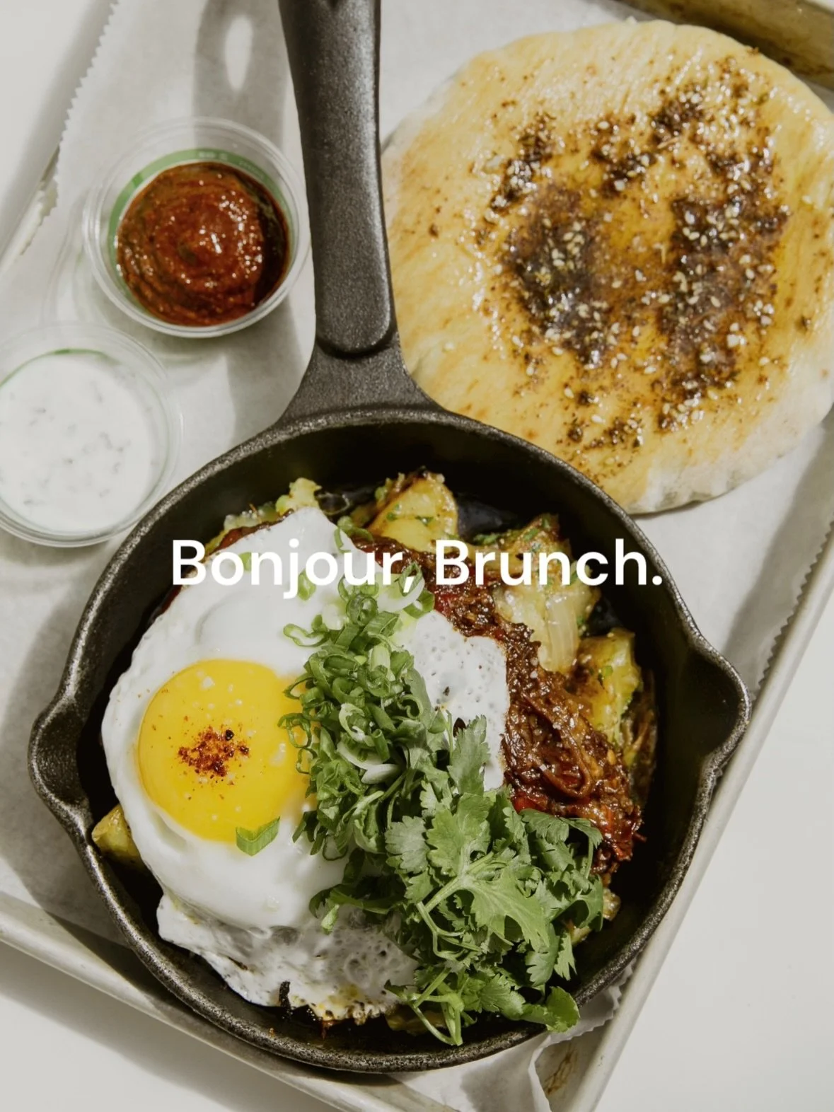 Bonjour, Brunch. From America&rsquo;s classic Chicken + Waffles to our French Style Eggs (Oeuf Brouill&eacute;es), we have everything you need.
__
Weekend Brunch 11a-3p | &agrave; tout suite #parisbornbrooklynfed