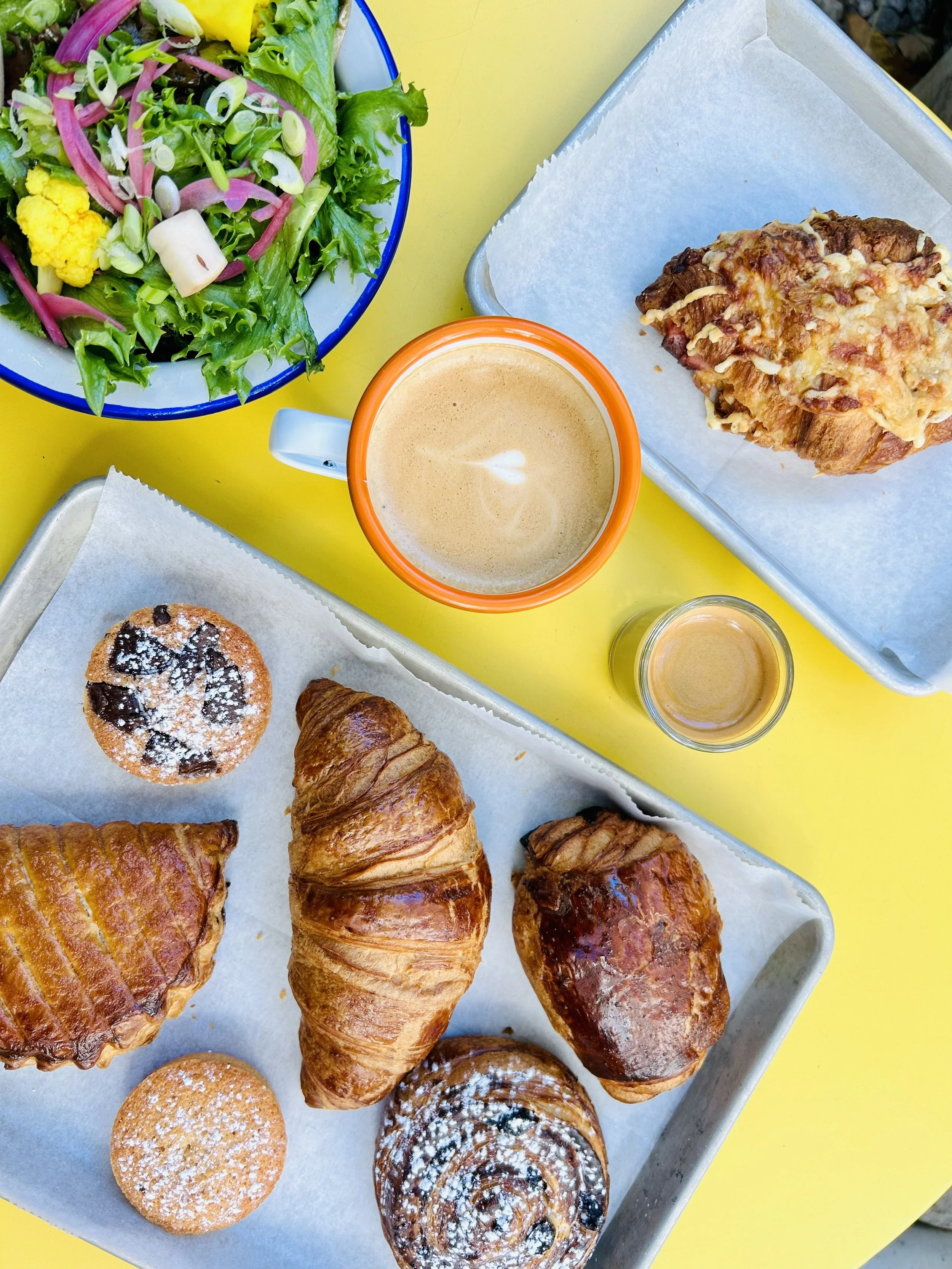 Salad, Pastries and Coffee in Brooklyn