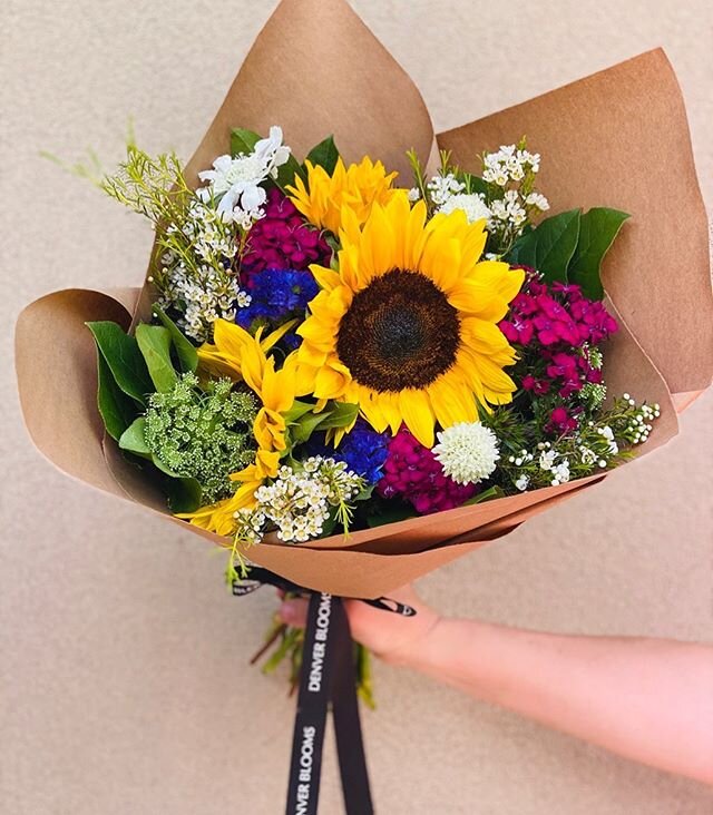 Today&rsquo;s bouquet, a burst of summer sunshine #denverbouquets #denverfreshflowers #denverflowers #denverbouquet #cherrycreekflowers #denverfridaybouquets