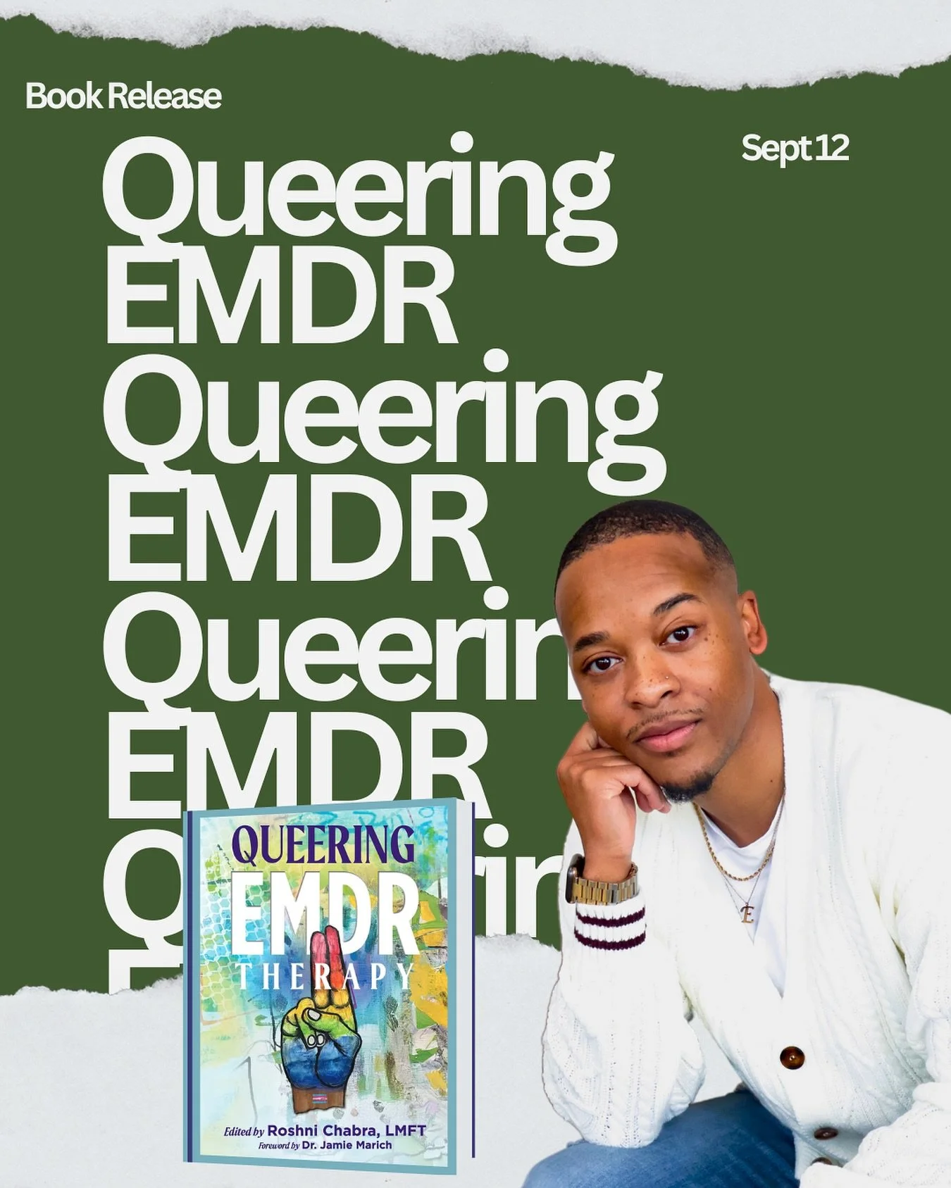 I&rsquo;m thrilled to share that I&rsquo;m a contributing author to the upcoming anthology Queering EMDR, edited by Roshni Chabra (@feroshni) and produced by Dr. Jamie Marich of Creative Mindfulness Media (@icm_emdr). My piece explores &ldquo;EMDR: A