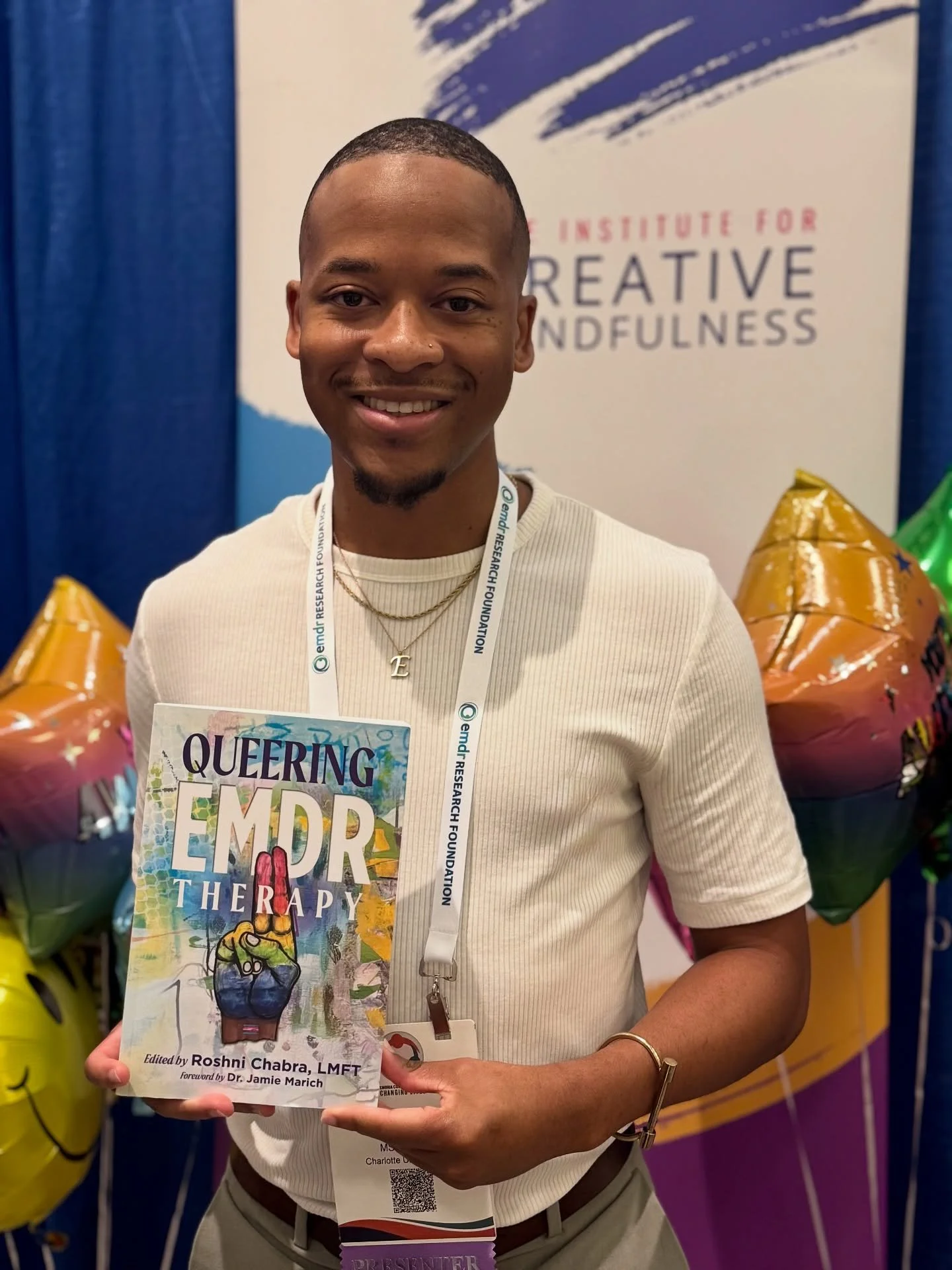 Surreal. 😅

It&rsquo;s officially publication day and there&rsquo;s no better place to celebrate than at the @emdr_ia  conference! Major shoutout to the amazing @feroshni and @drjamiem of the @icm_emdr  for developing this concept and creating this 