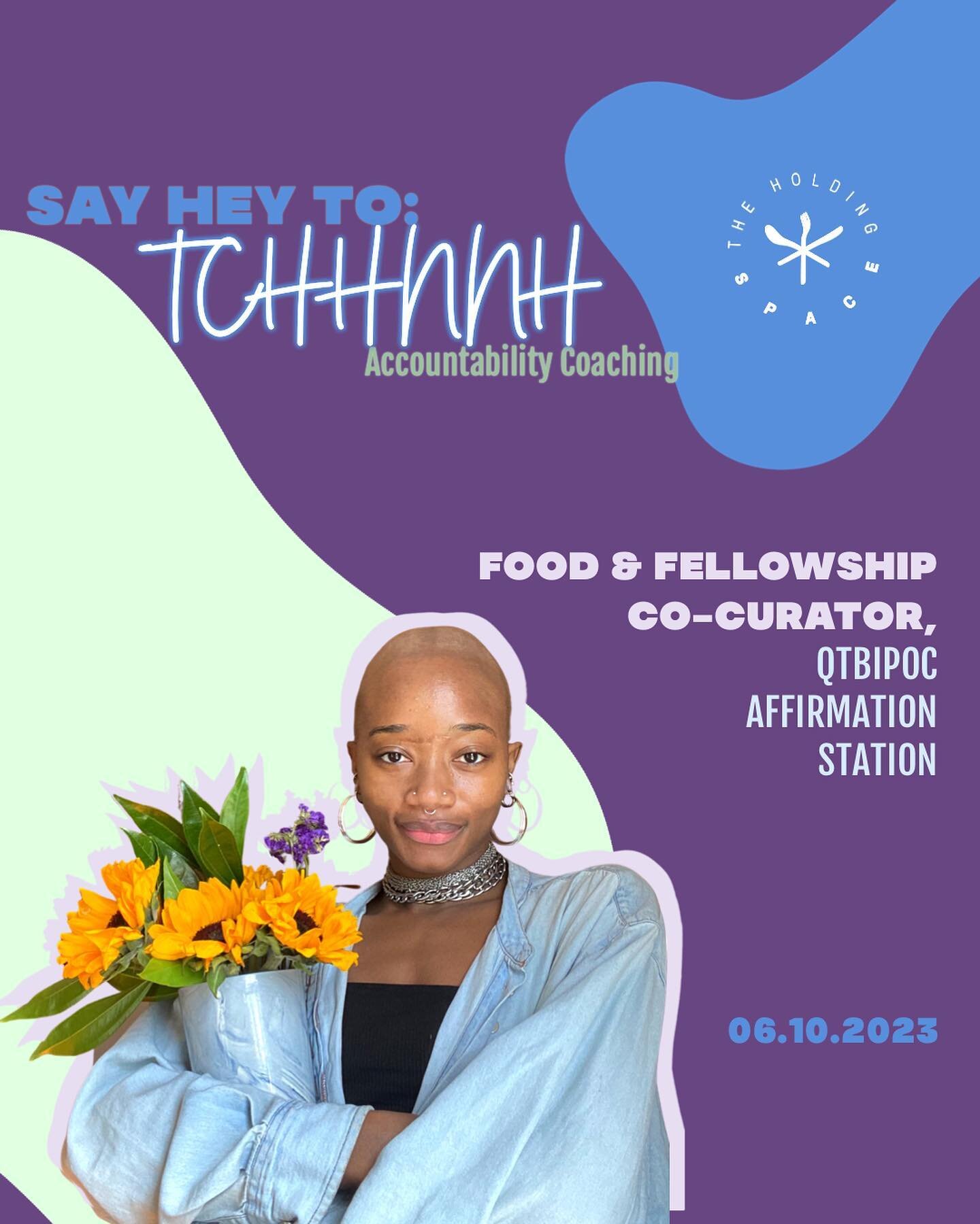 Say hey to Food &amp; Fellowshop co-curator, @tchhnnh, blessing us with a #QTBIPOC-centered Affirmation Station. Come and engage in some introspective and affirming conversation with us, Saturday &bull; June 10 &bull; 3-6 ✨🙏🏾✨