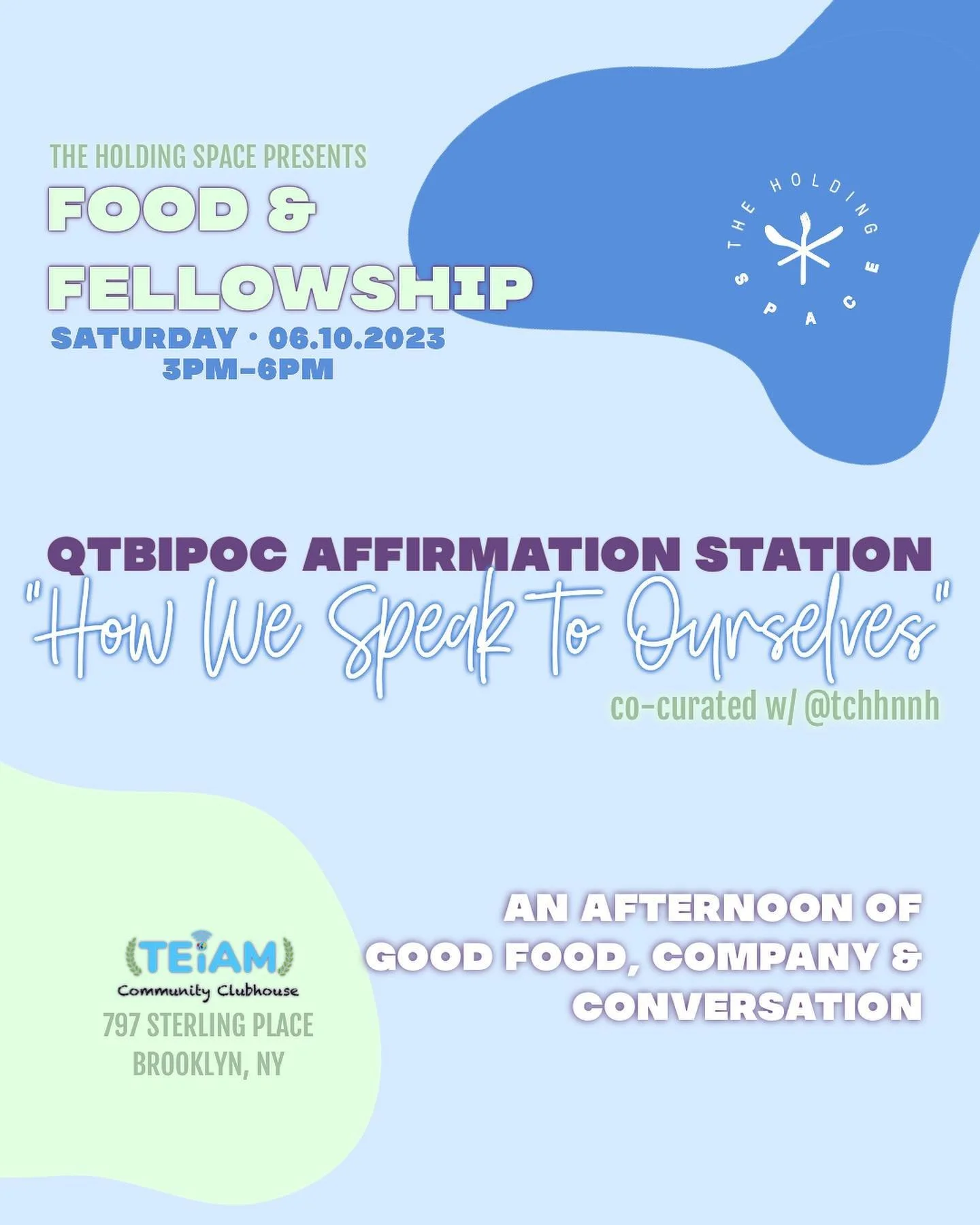 Which of these affirmations are you holding close this week?

Tickets* are now live for our next Food &amp; Fellowship event- QTBIPOC Affirmation Station, co-curated w @tchhnnh ✨

This afternoon will feature an affirmation station where we will share