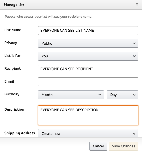 Private make address wishlist on to amazon your how Amazon wishlist