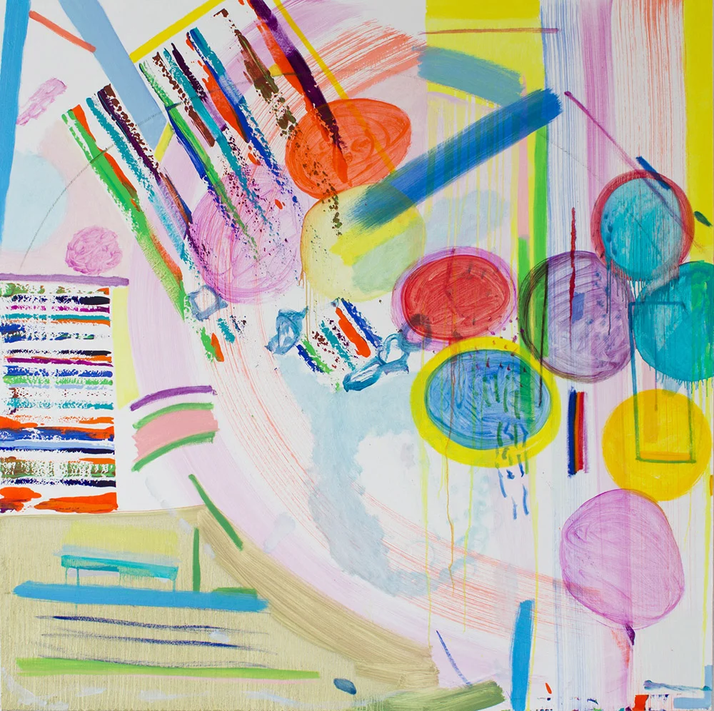 Elementary Particles (2019), 150 x 150 cm, oil on linen