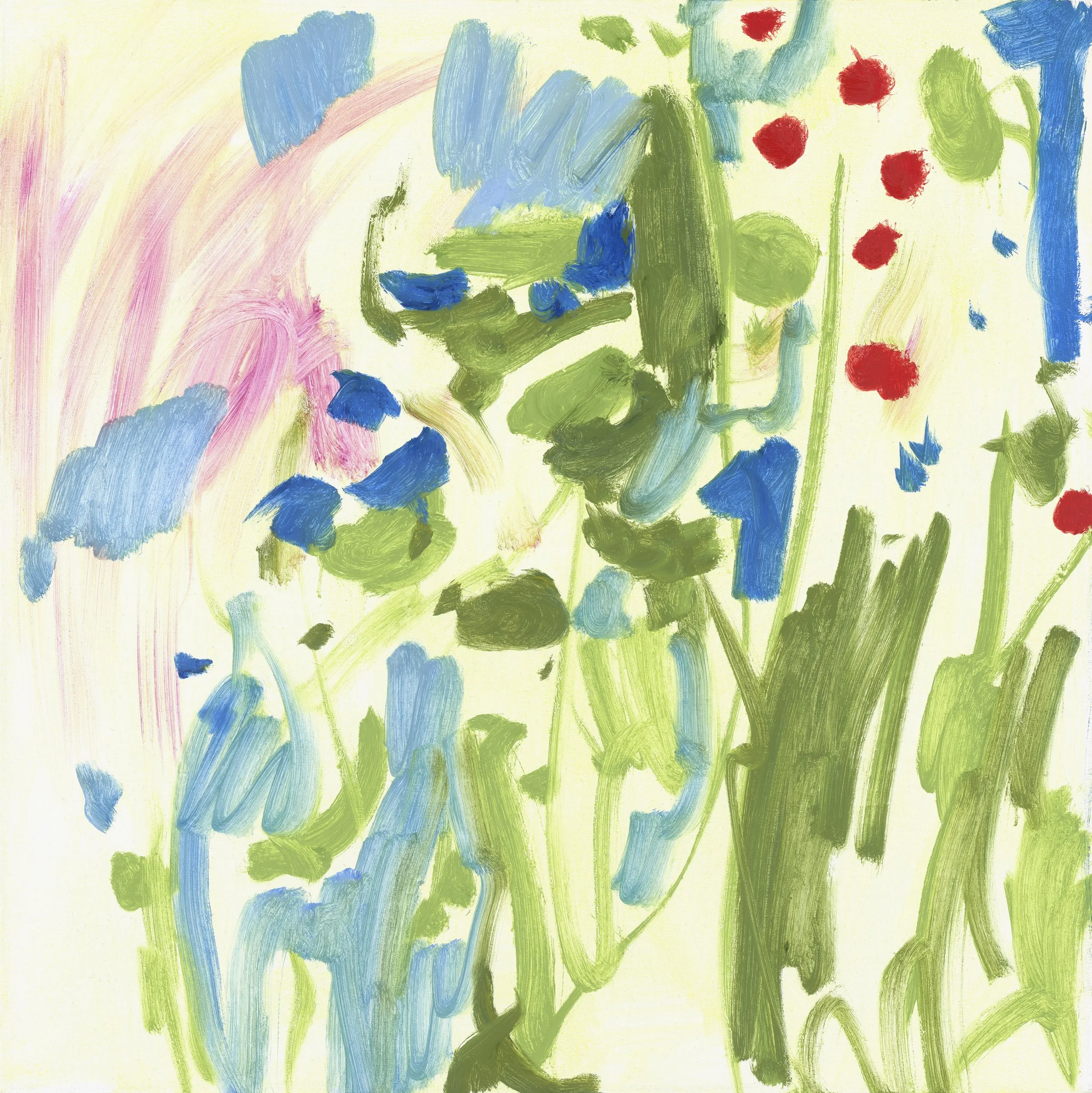 abstract painting, part of the complex systems series, relationship to nature and urbanization