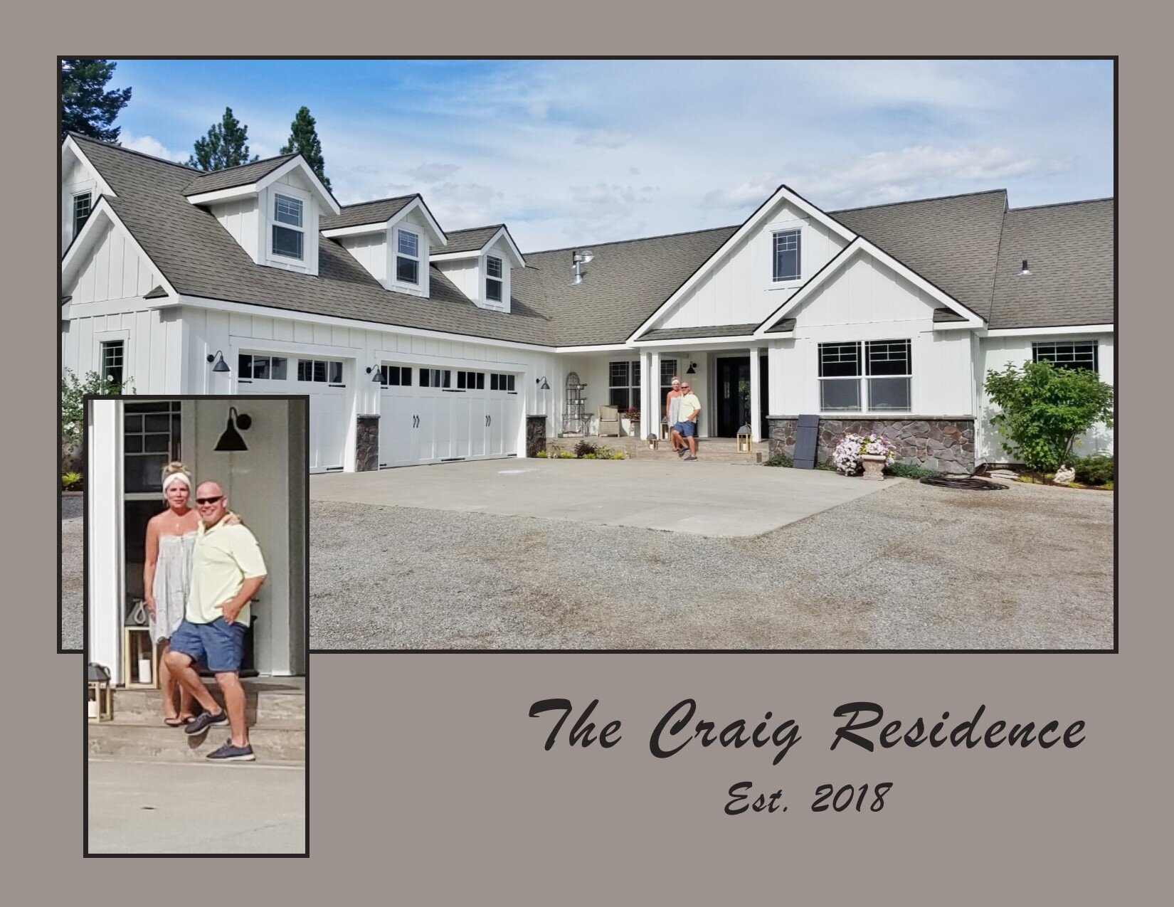  Home owners, The Craigs, in front of their new home. 