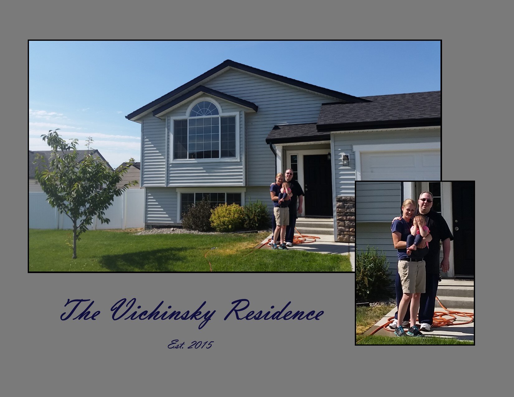  Home owners, the Vichinskys, in front of their home. 