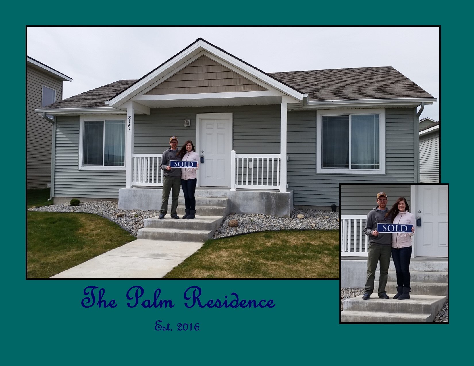  Home owners, the Palms, in front of their home. 