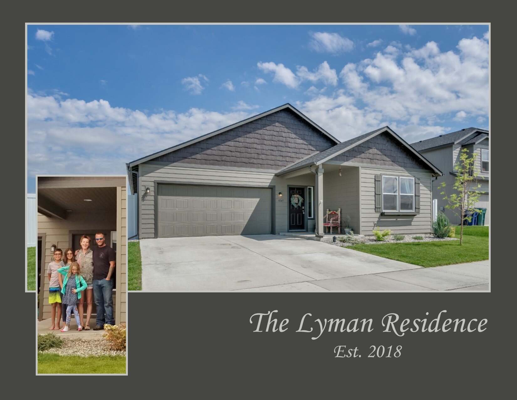  Home owners, the Lymans, in front of their home. 