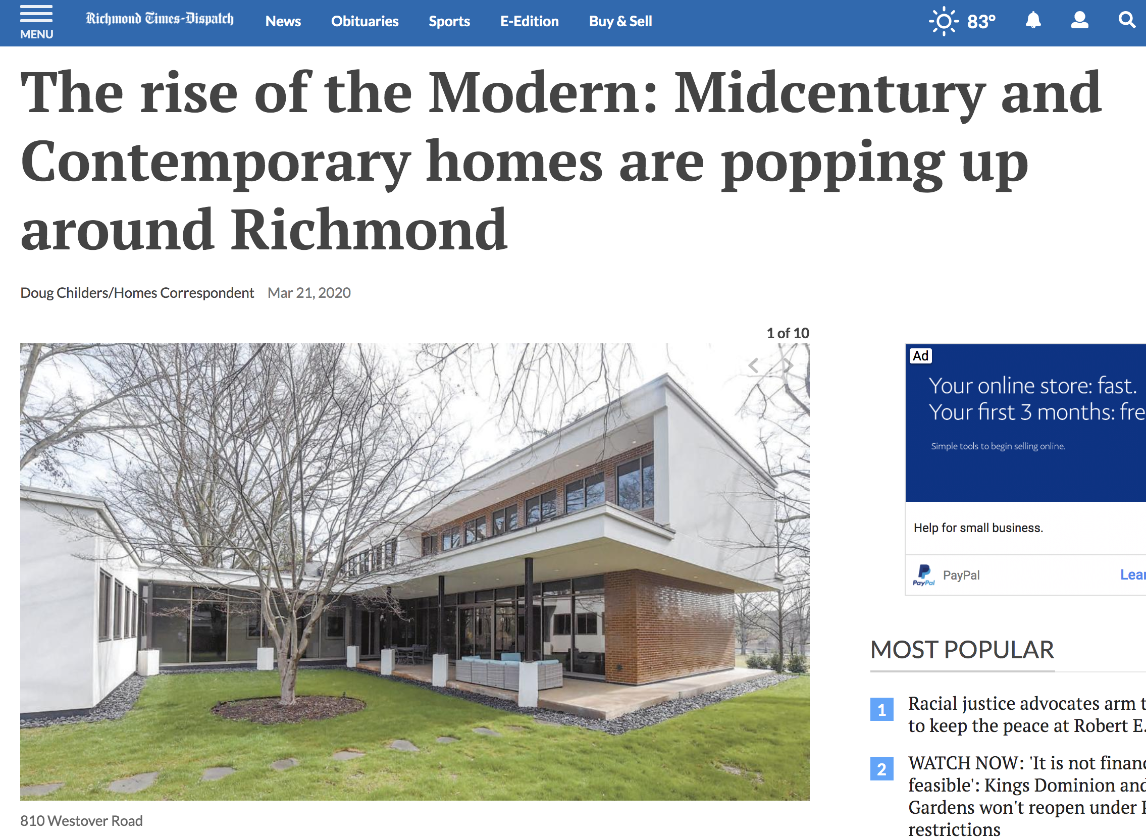 THE RISE OF THE MODERN: MIDCENTURY AND CONTEMPORARY HOMES ARE POPPING UP AROUND RICHMOND