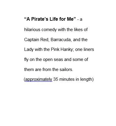 "A Pirate"s Life for Me"
