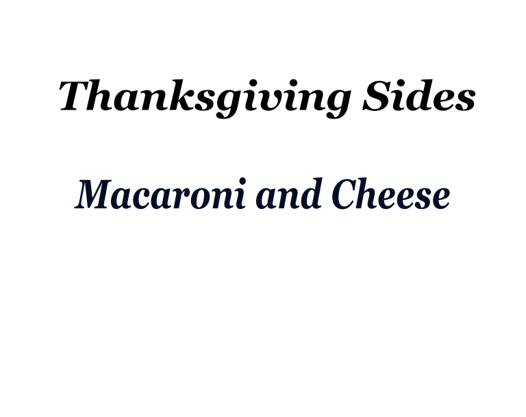 Macaroni and Cheese